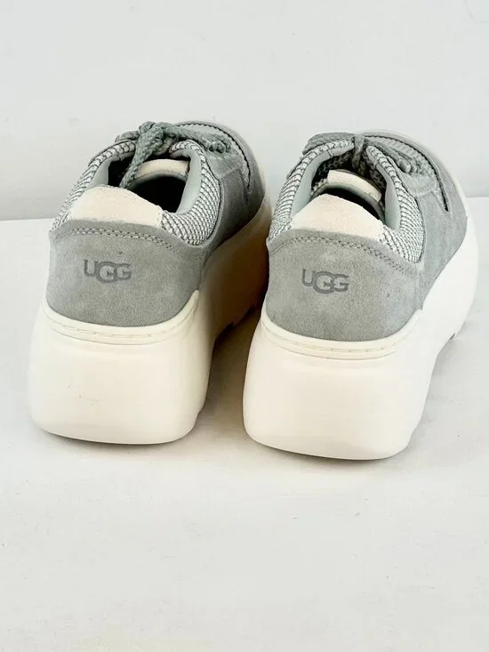 Women's 9.5 UGG Marin Mega Lace Platform Suede Sneakers - Greyhound - Picture 7 of 9